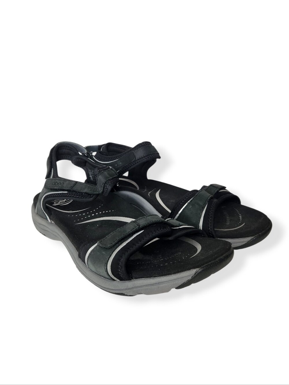 Abeo Goleta Women's Black Active Slip On Strappy Sports Sandals Size